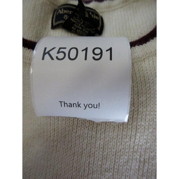 VINTAGE Abercrombie & Fitch Sweater Medium Cropped Pullover Crewneck - Picture 10 of 10